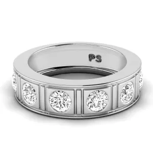 1.50 CT Round Cut Diamonds - Mens Wedding Band