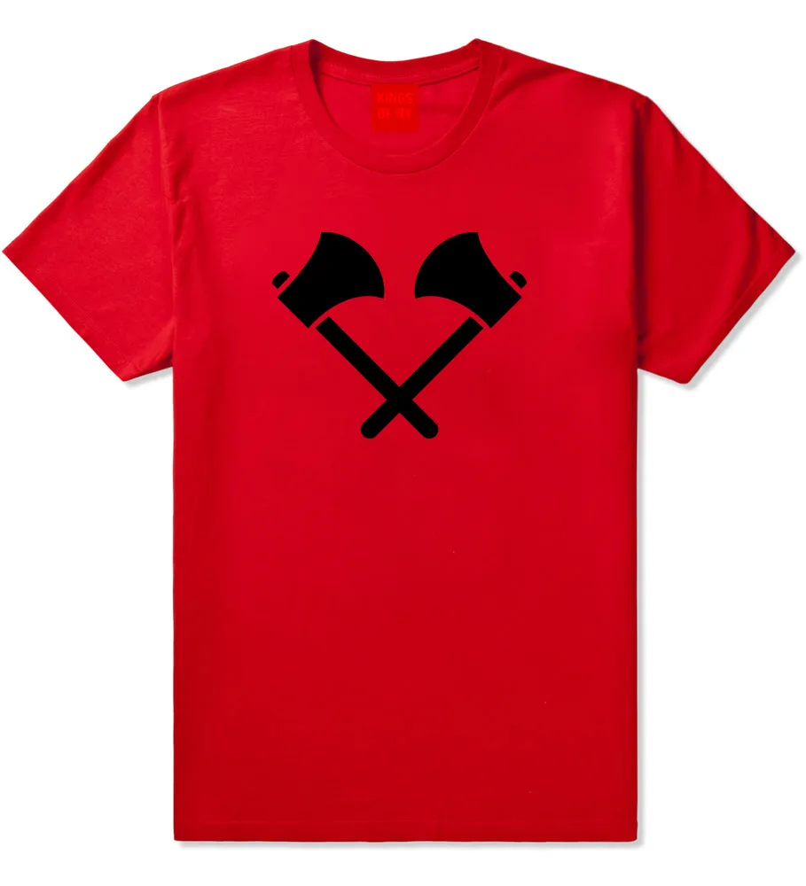 2 Ax Fireman Logo Mens T-Shirt