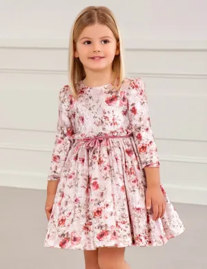 Abel & Lula Girls Floral Velvet Dress