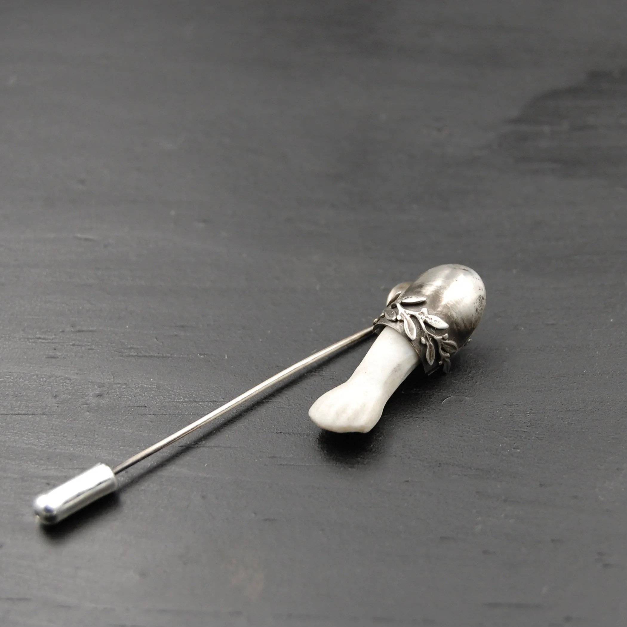 Antique German Bisque and Sterling Silver Arm and Leg Stickpins -- Sold Separately or Together as a Set