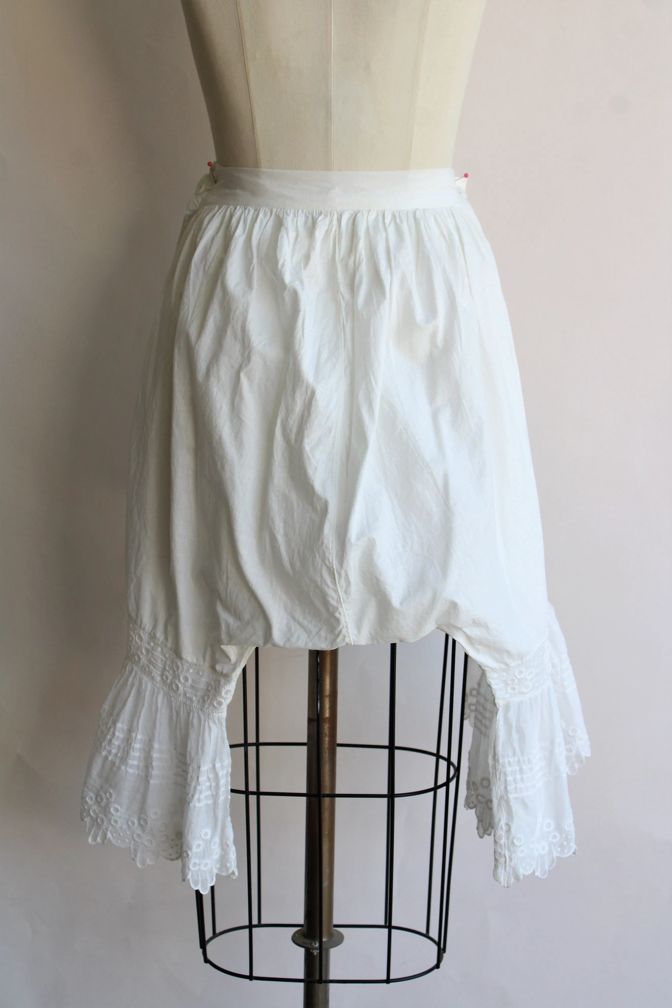 Antique Victorian White Cotton Bloomers