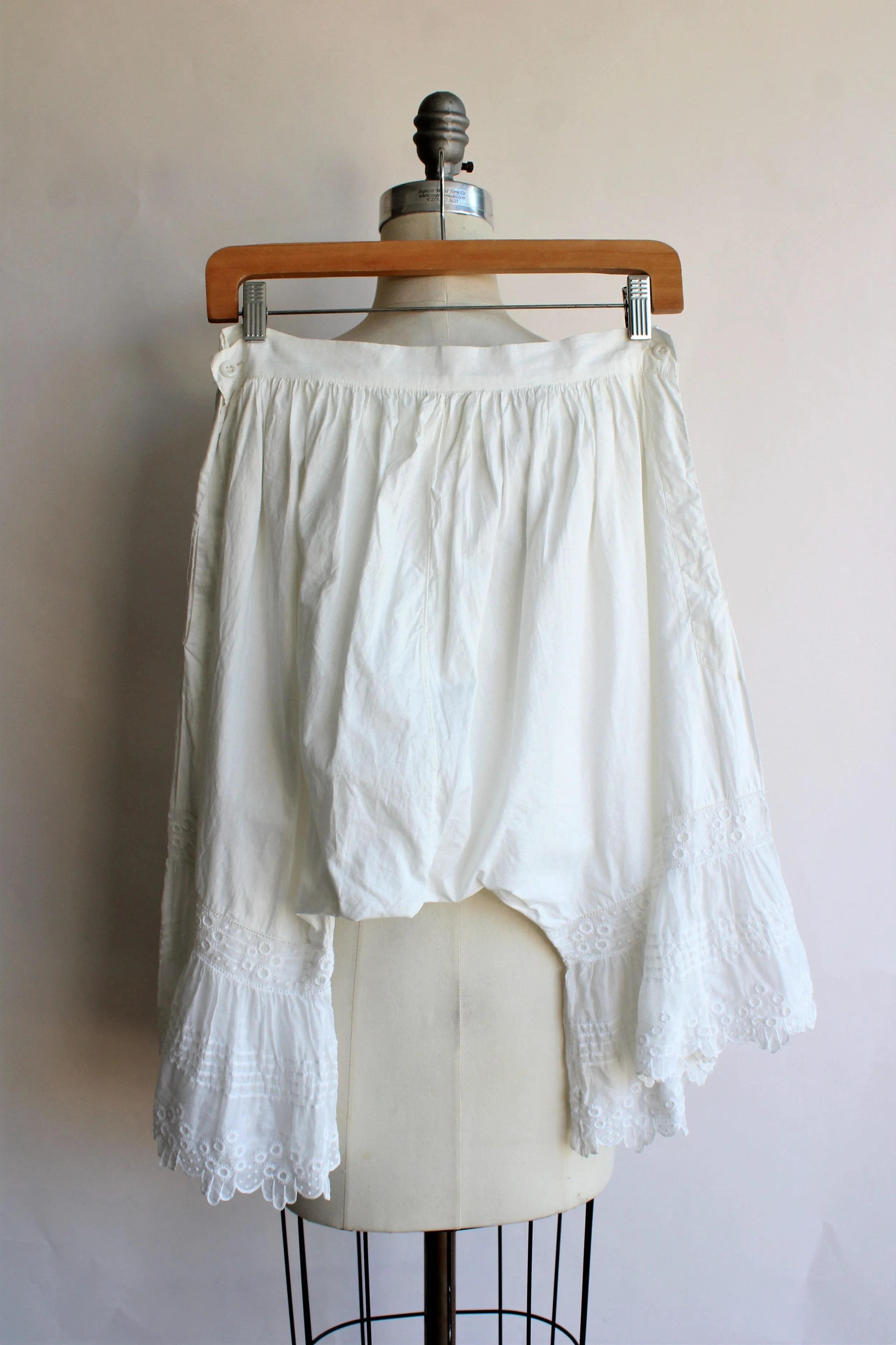 Antique Victorian White Cotton Bloomers