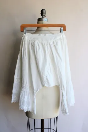 Antique Victorian White Cotton Bloomers