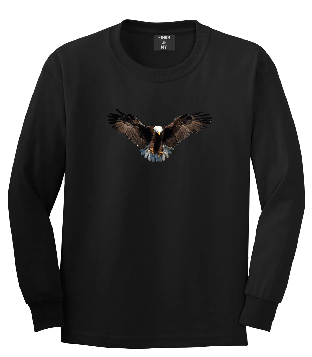 Bald Eagle Wings Spread Mens Long Sleeve T-Shirt