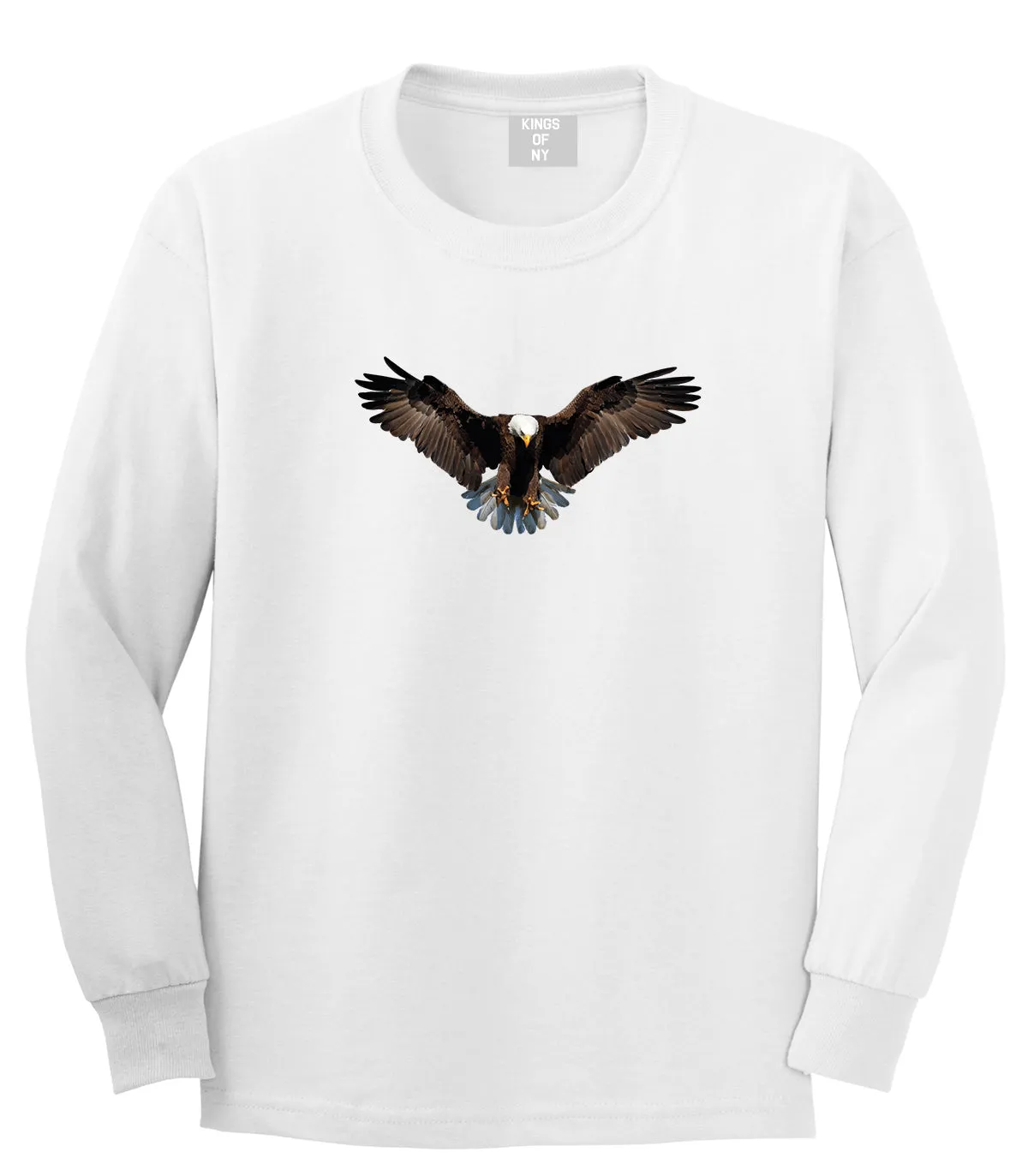 Bald Eagle Wings Spread Mens Long Sleeve T-Shirt