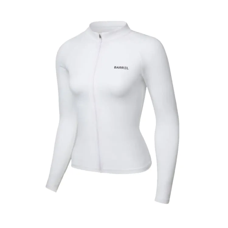 Barrel Women Essential Zip-Up Rashguard-WHITE