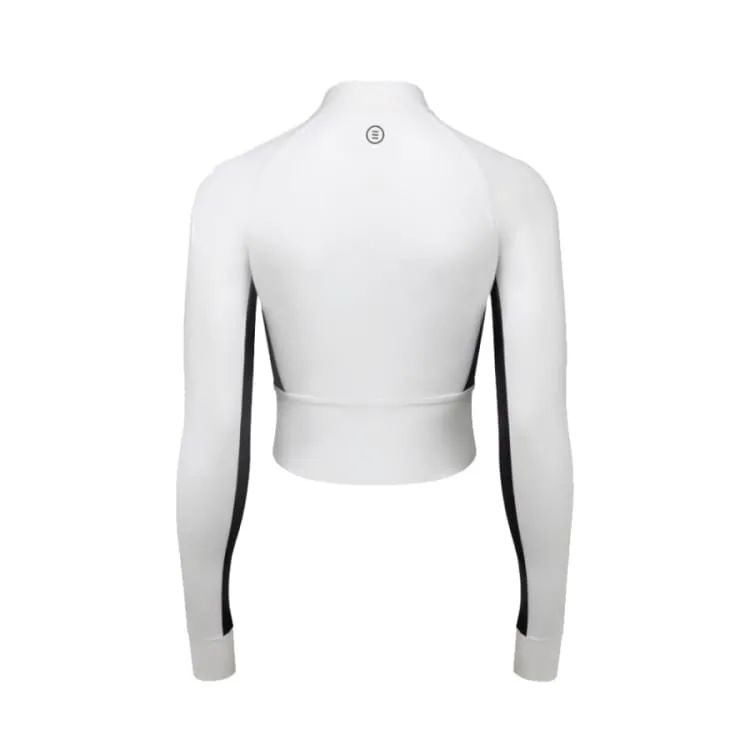 Barrel Women Motion Crop Zip-Up Rashguard-WHITE