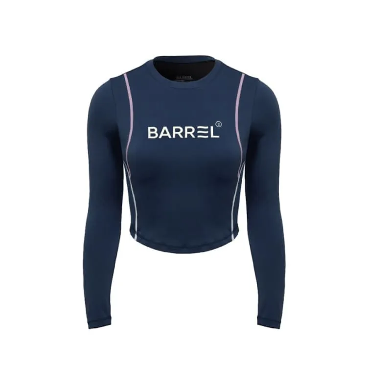 Barrel Women Vibe Crop Rashguard-MIDNIGHT BLUE