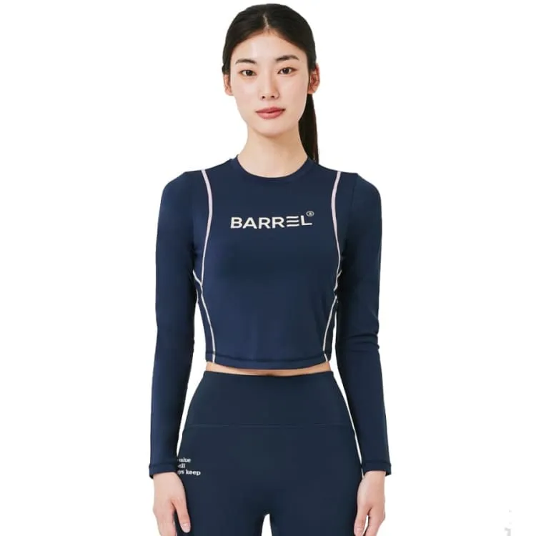 Barrel Women Vibe Crop Rashguard-MIDNIGHT BLUE