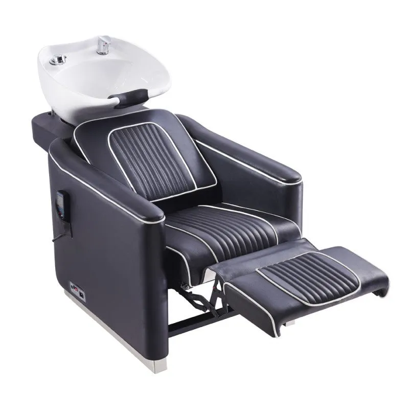 Beauty Salon Electrical Massage Backwash Basin Chair -adjustable seat with leg rest extension Alpine