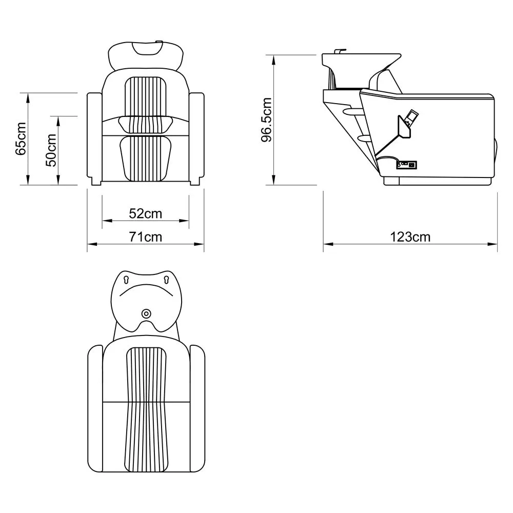 Beauty Salon Electrical Massage Backwash Basin Chair -adjustable seat with leg rest extension Alpine