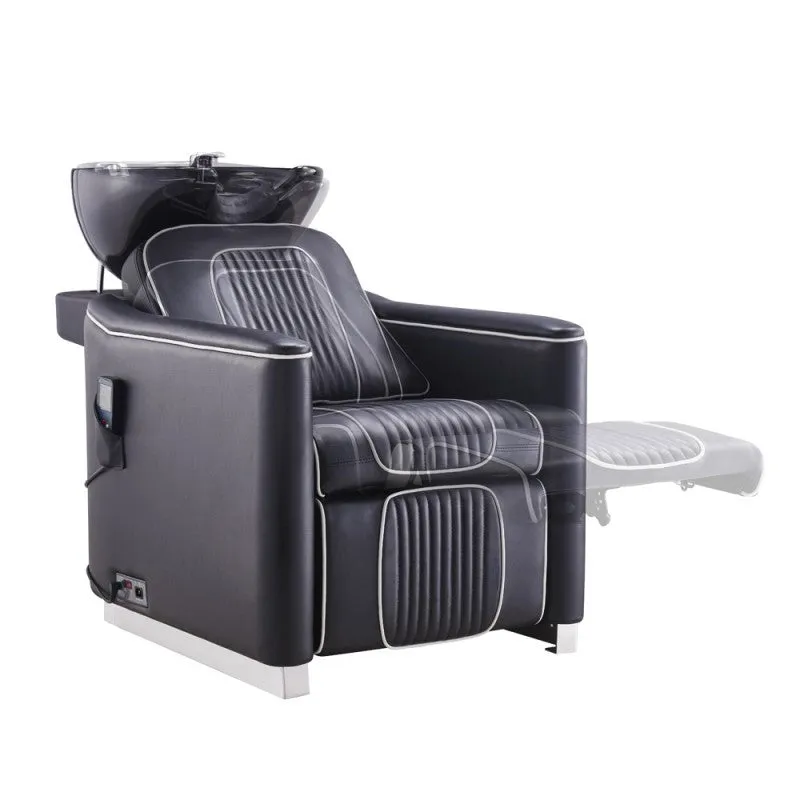 Beauty Salon Electrical Massage Backwash Basin Chair -adjustable seat with leg rest extension Alpine