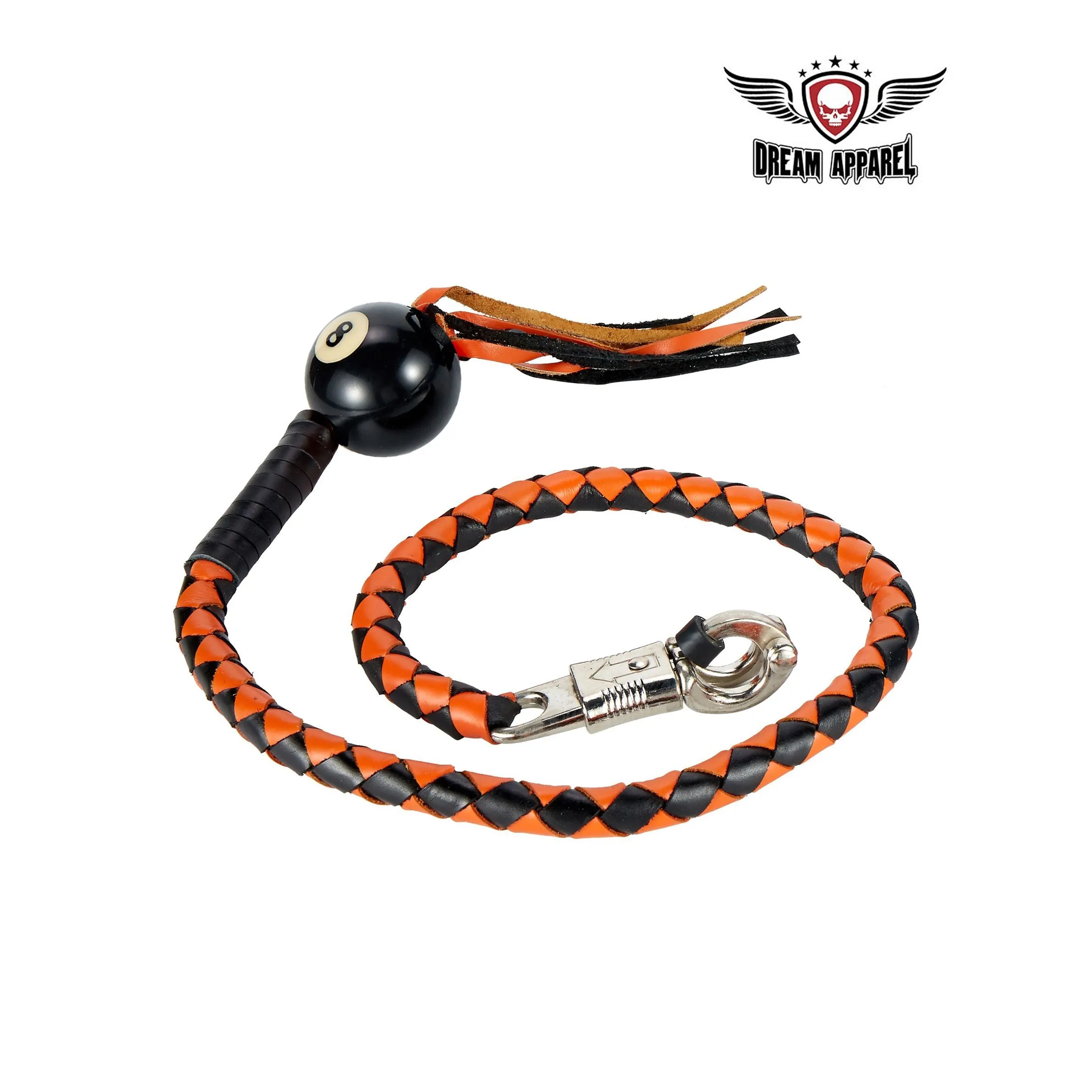 Black And Orange Fringed Pool Black Ball8 Get Back Whip