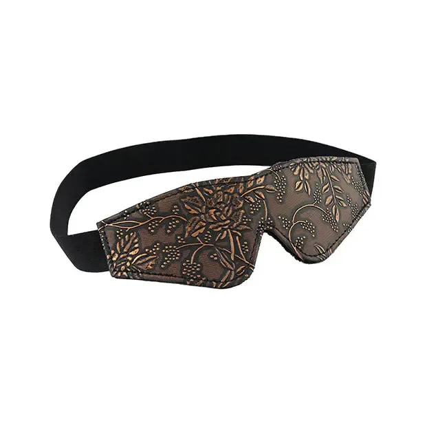 Blindfold Brown PU Floral Print With Faux Fur Lining