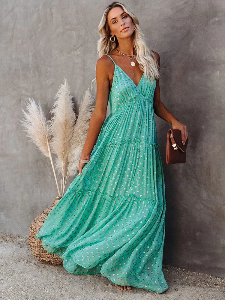 Bohemian Floral Maxi Sundress