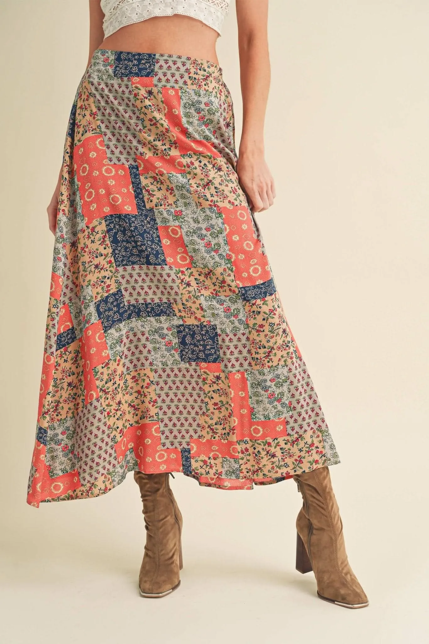 Bradyn Patchwork Print Skirt