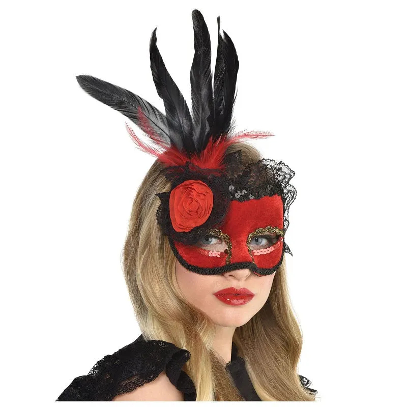 Demi-masque Lolita rouge