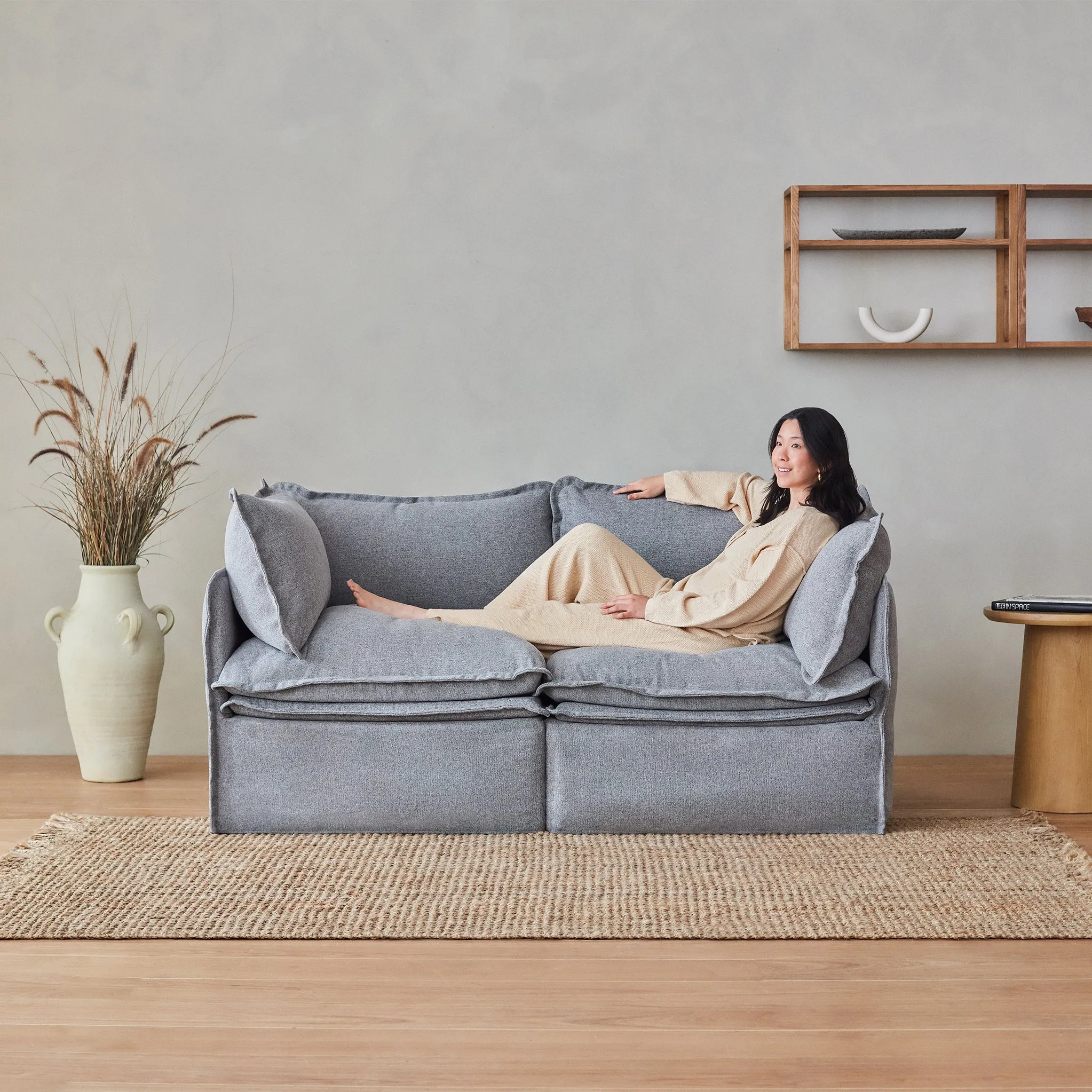 Elevate Comfort Layer Set for 2-Seater   Ottoman | Blended Weave in Flour