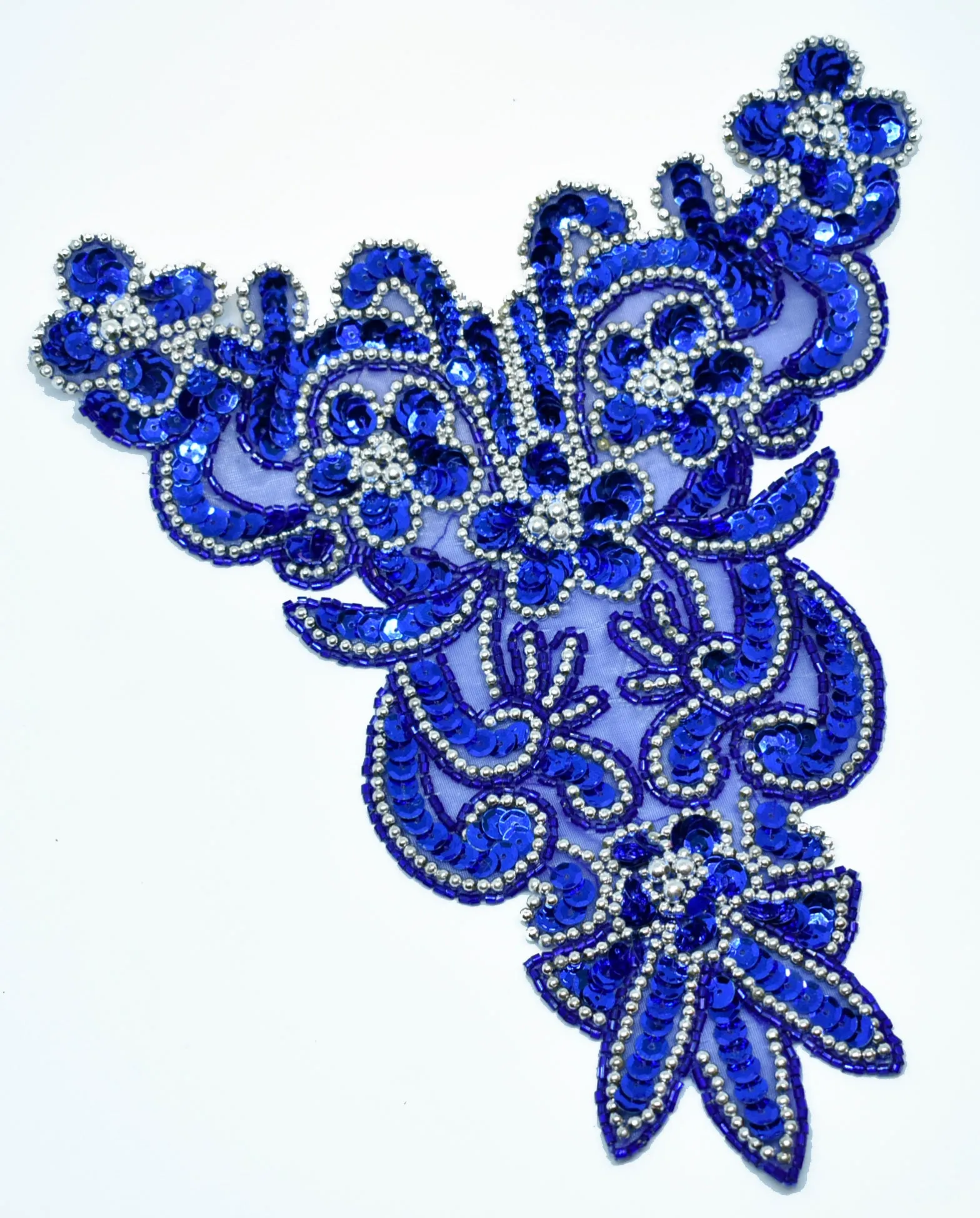 Floral Sequins/Beaded Applique 7.50" x 9.50" - 1 Piece