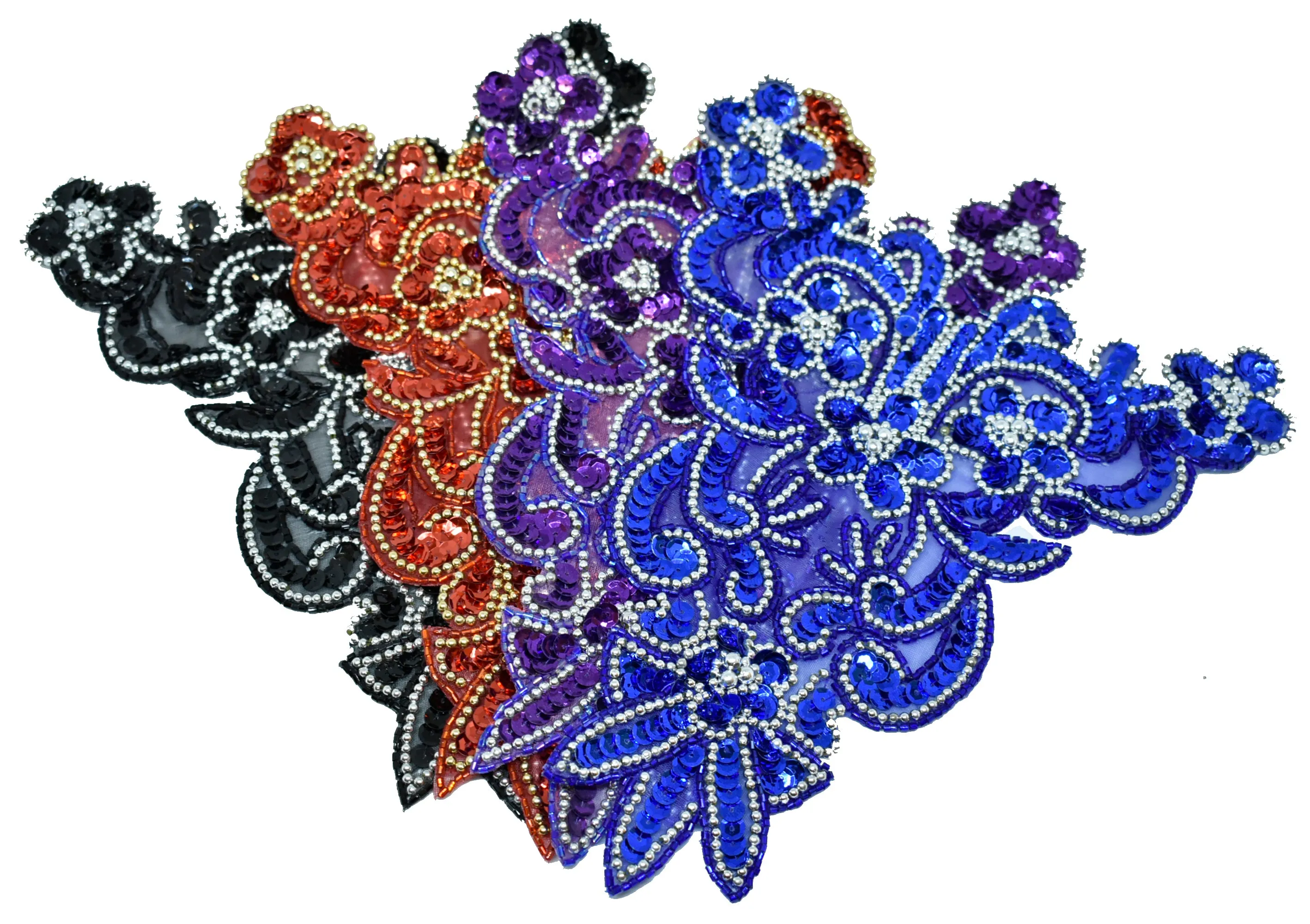 Floral Sequins/Beaded Applique 7.50" x 9.50" - 1 Piece