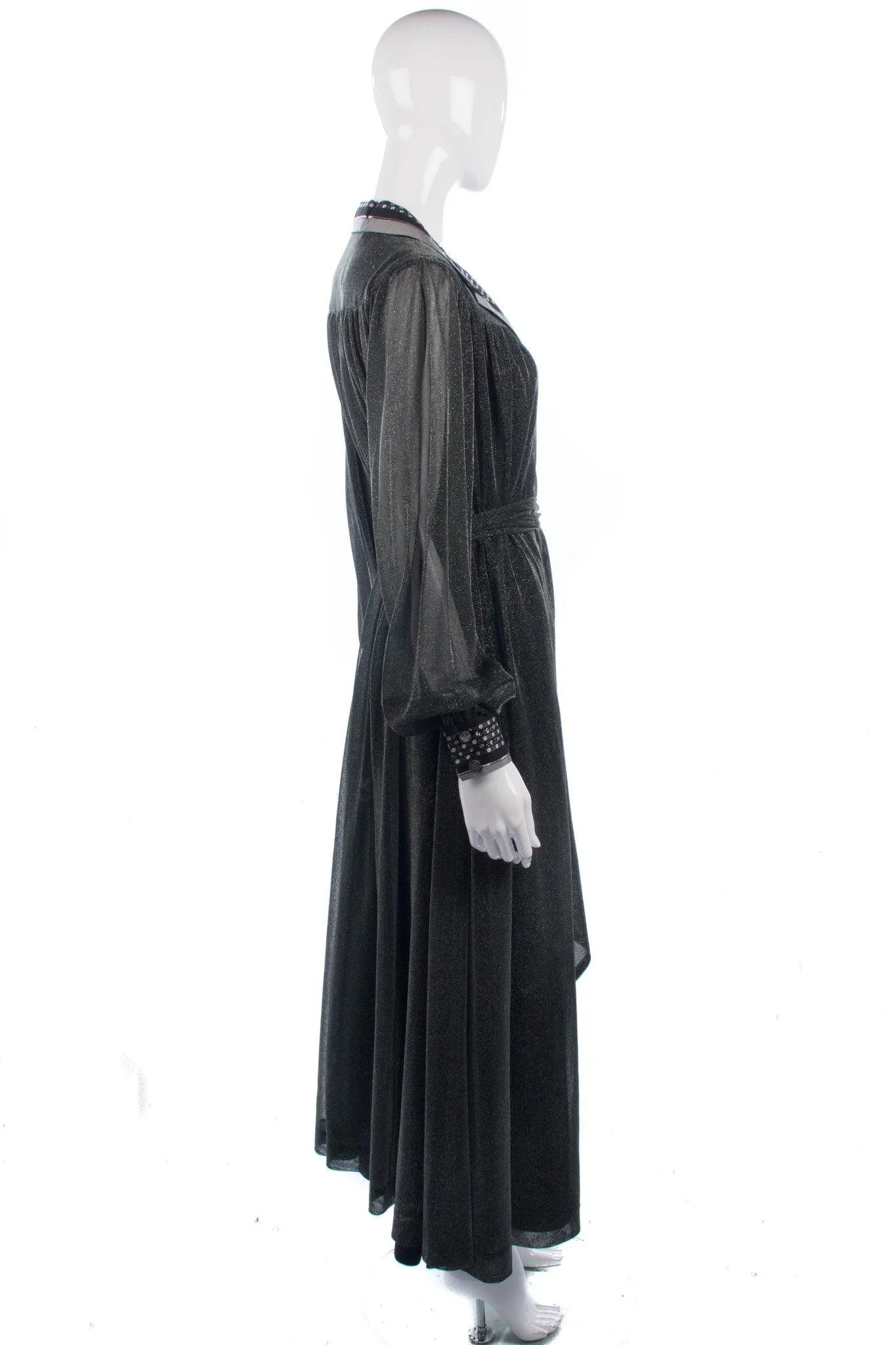 Fredrick Howard Lurex Long Dress Early 1970's Grey UK Size 10/12