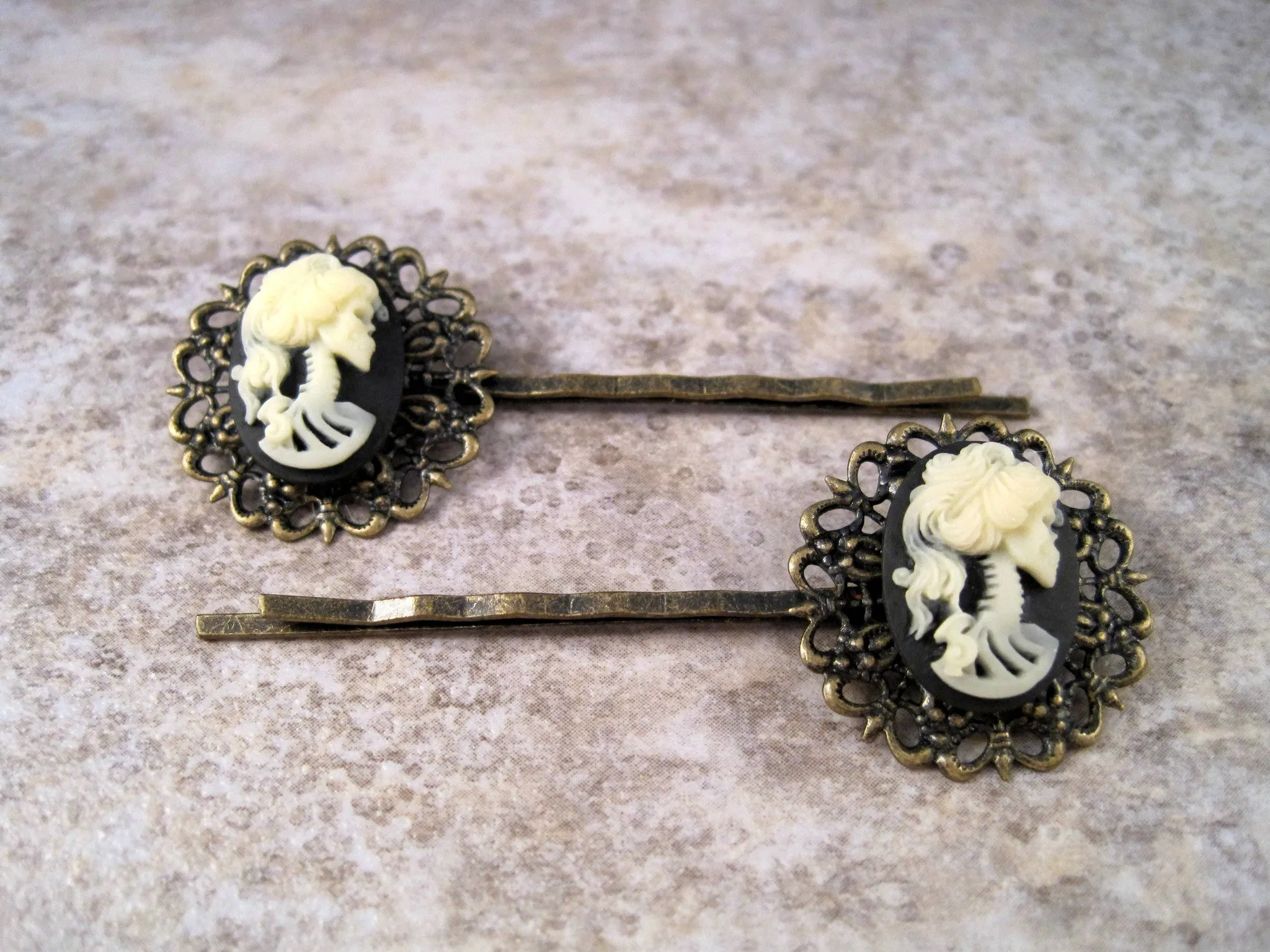 Handmade Lolita Day Of The Dead Hair Bobby Pins