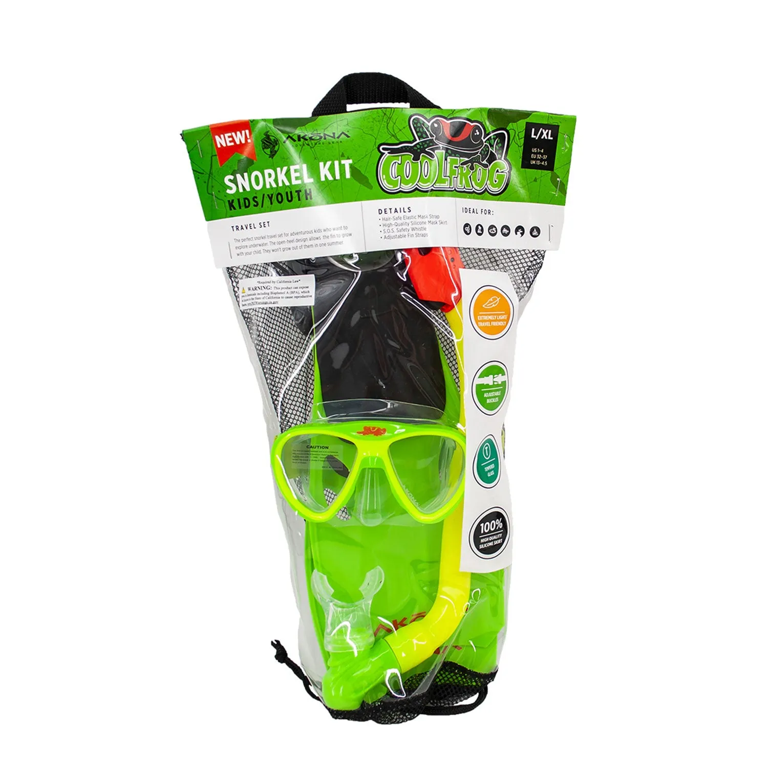 Kids Snorkel Set - Green