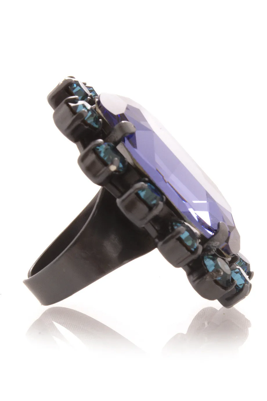 LK DESIGNS Amethyst Crystal Cocktail Ring