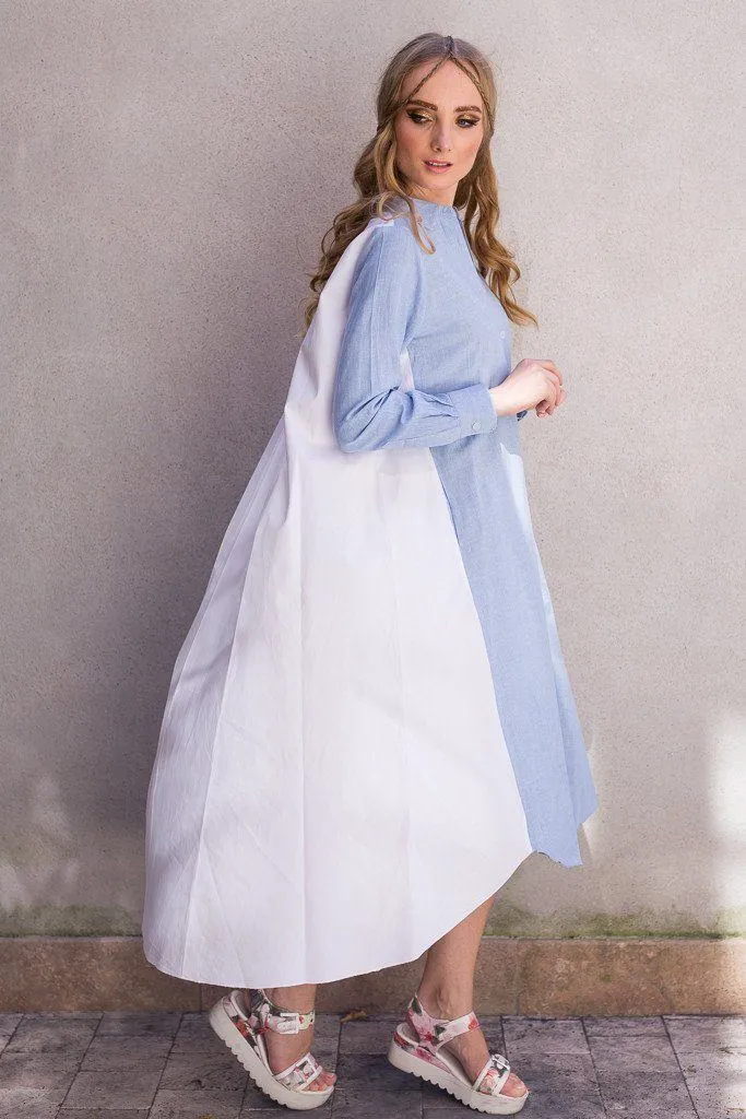 Maaya Long Length - Chambray/White