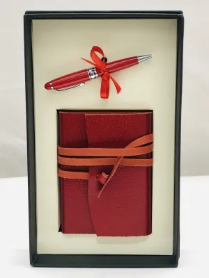 Medioevalis Journal Red Small With Bombolina Pen