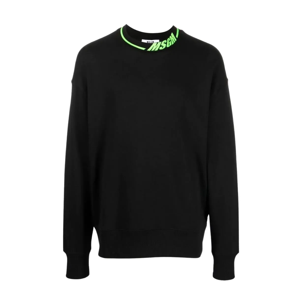 MSGM Logo Collar Black Sweatshirt