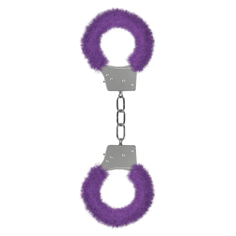 Ouch! Beginner's Furry Handcuffs With Quick-Release Purple