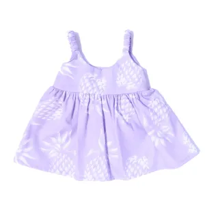 Pineapple (Girl's Elastic Strap Sun Dress) - Lavender