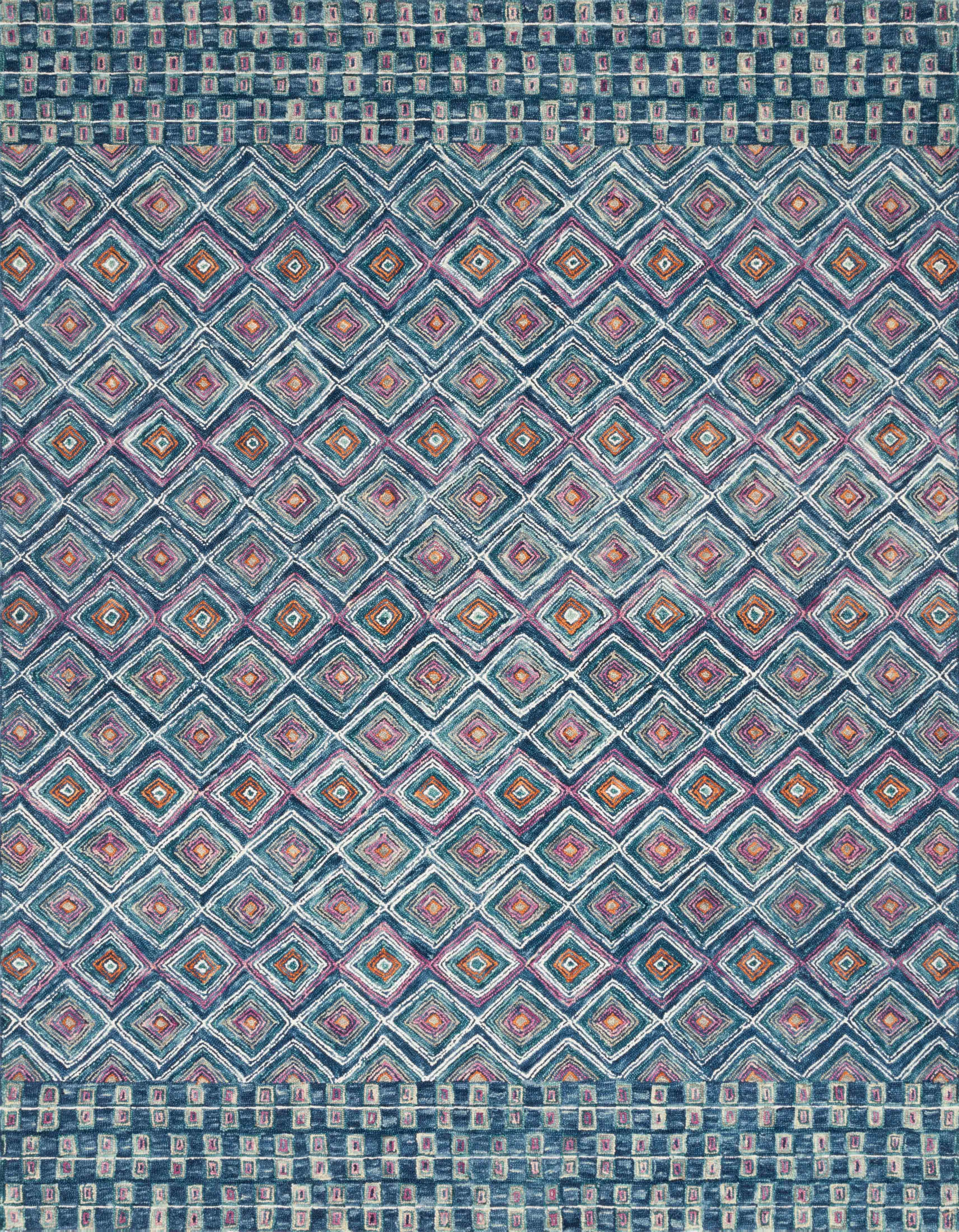 Priti Rug in Denim & Berry