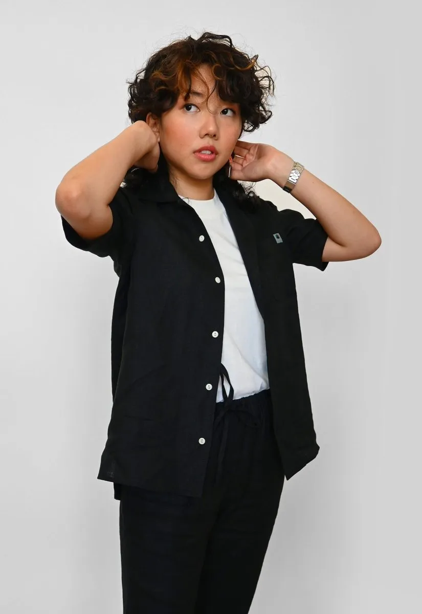 "All Over Fruit" Button-Up short-sleeved Shirt (ONE-OFF) - Pink