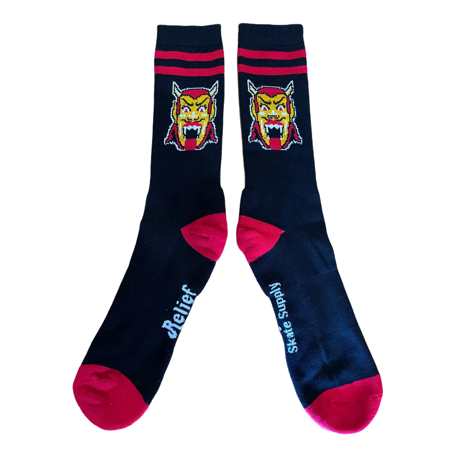 RELIEF DANTE SOCKS LARGE MENS 8-13 BLACK/RED