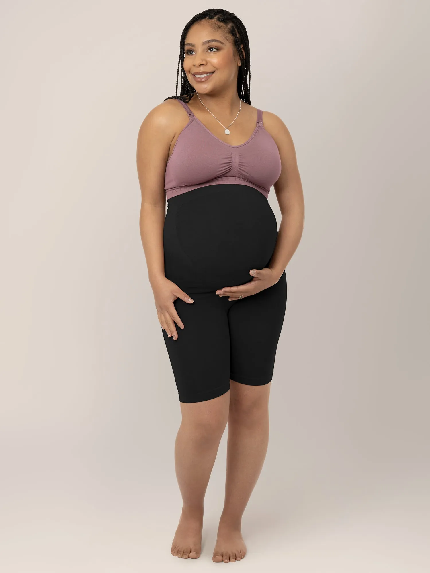 Seamless Bamboo Maternity No Rub Short | Black