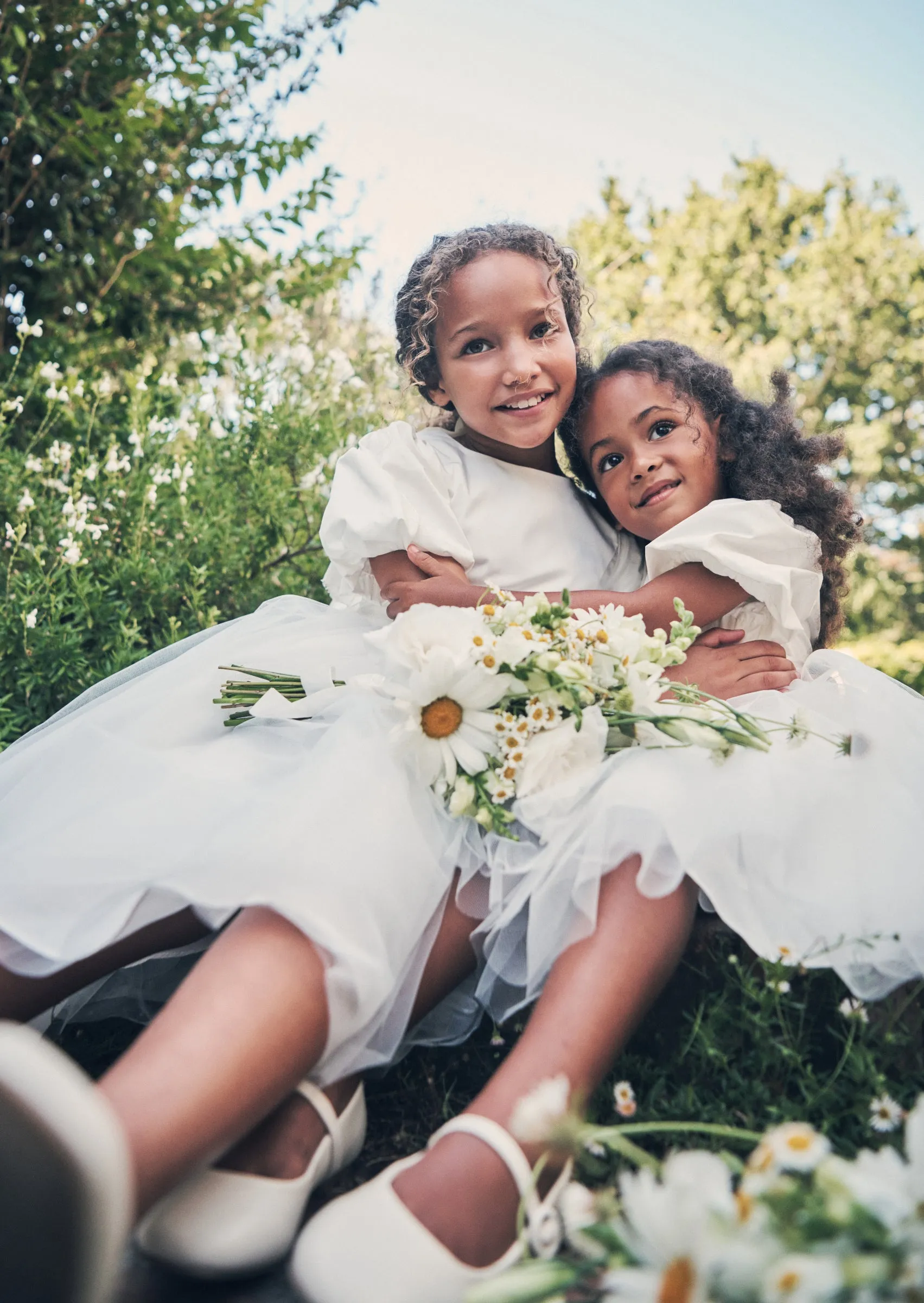 Selene Tulle Dress with Ivory Sash