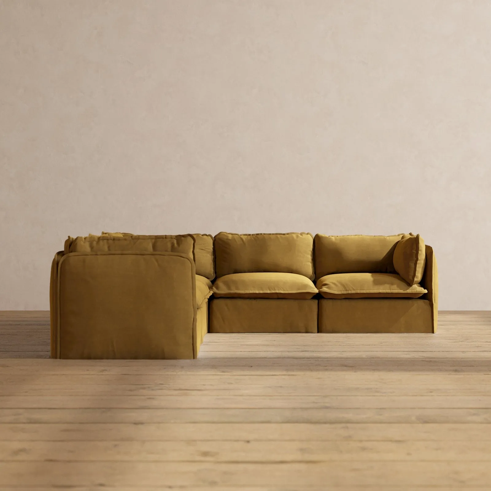 Slipcover Only - Modular Performance 5-Seater Corner Sectional | Luxury Velvet in Toffee