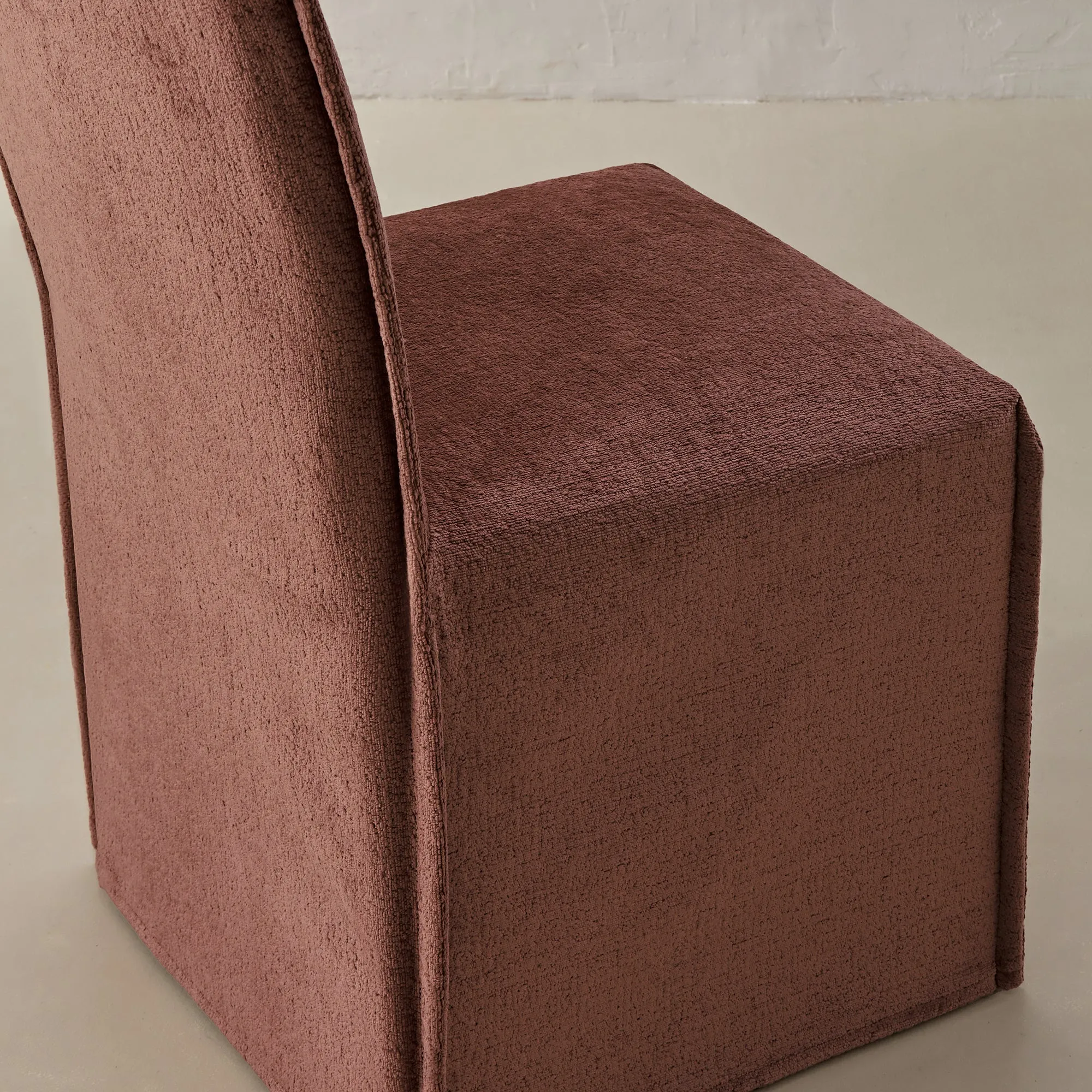 Slipcover Only - Washable Upholstered Dining Chair | 15” Back Height in Chestnut