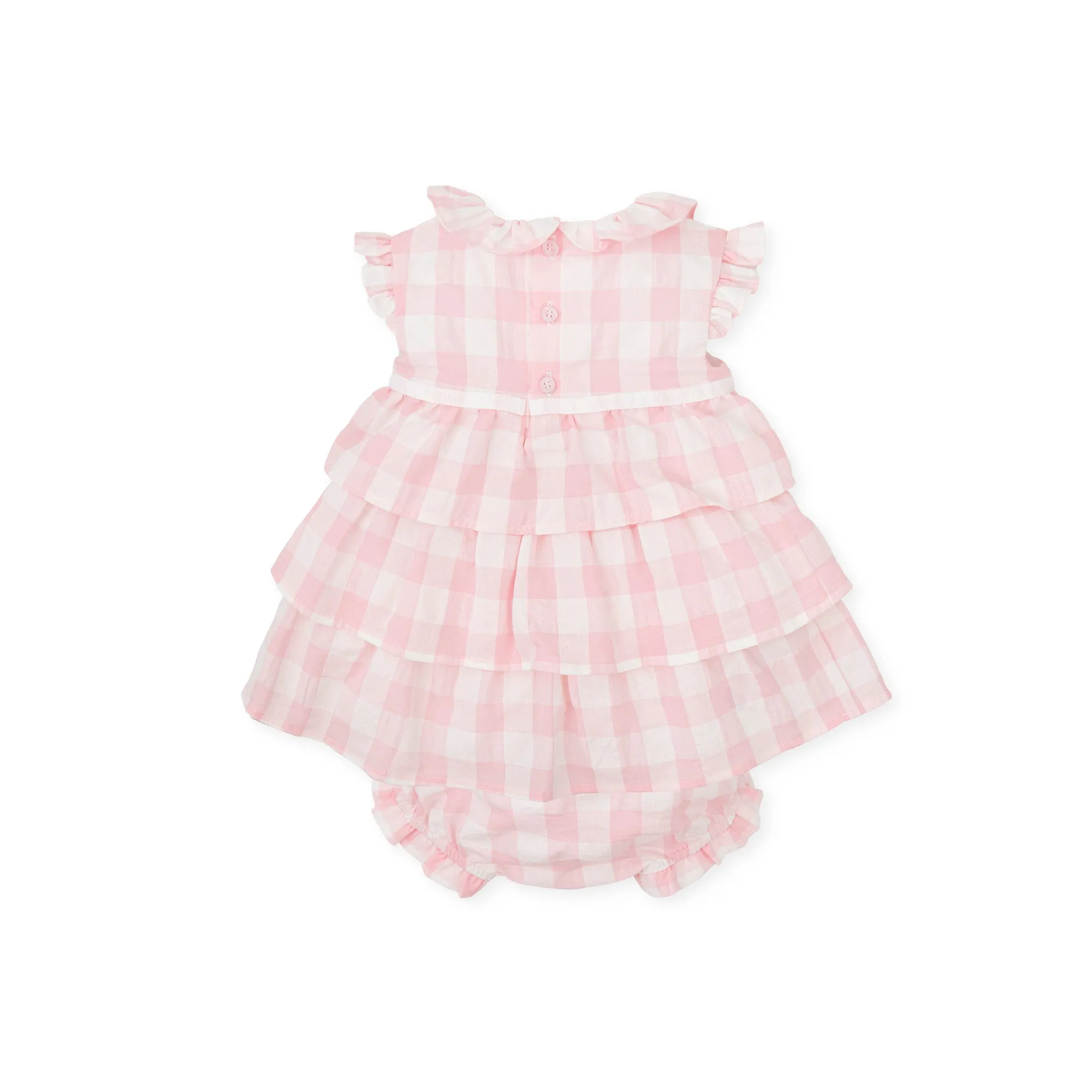 SS24 Tutto Piccolo Girls Pink & White Check Dress