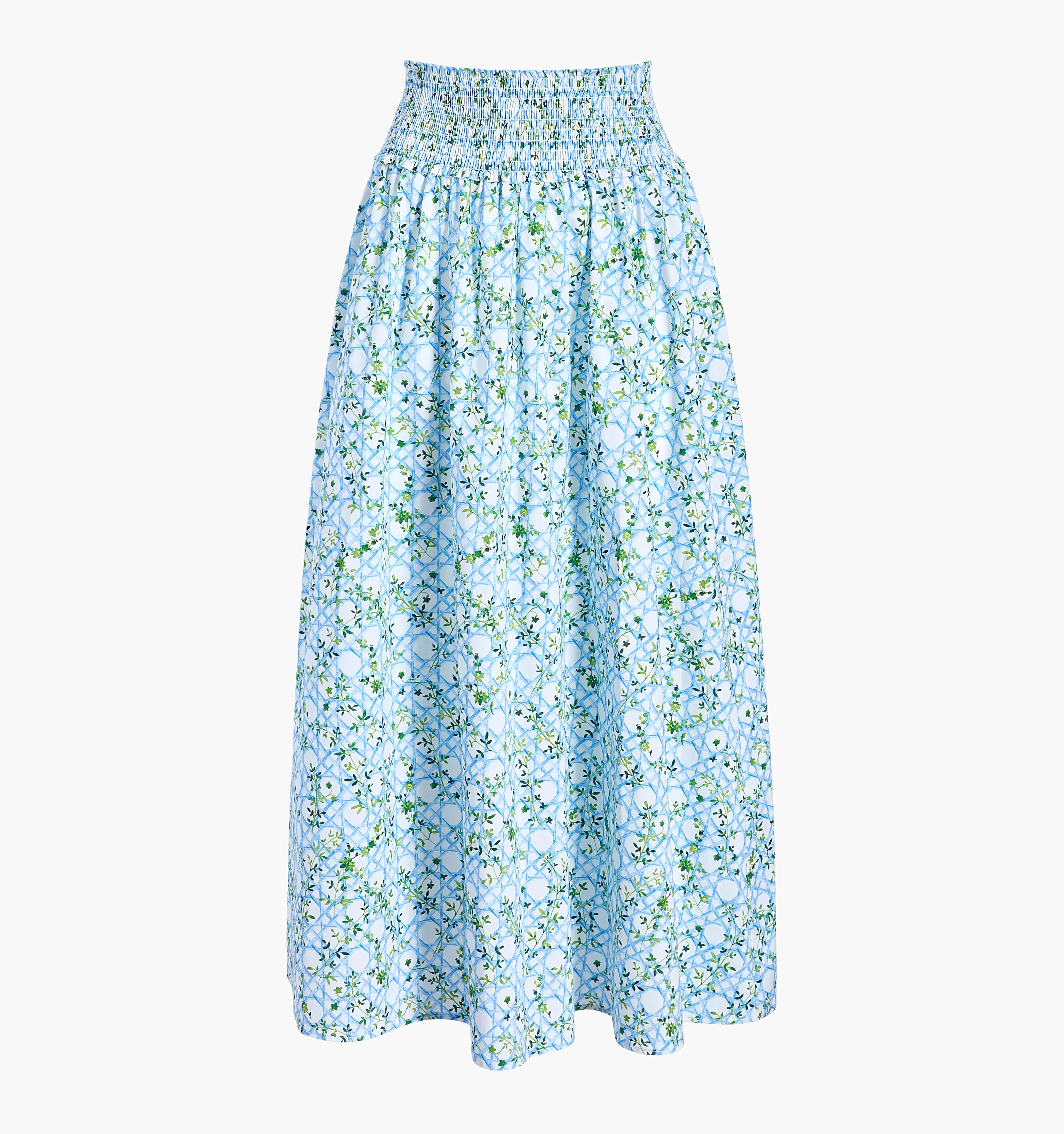 The Delphine Nap Skirt - Blue Basketweave Vine