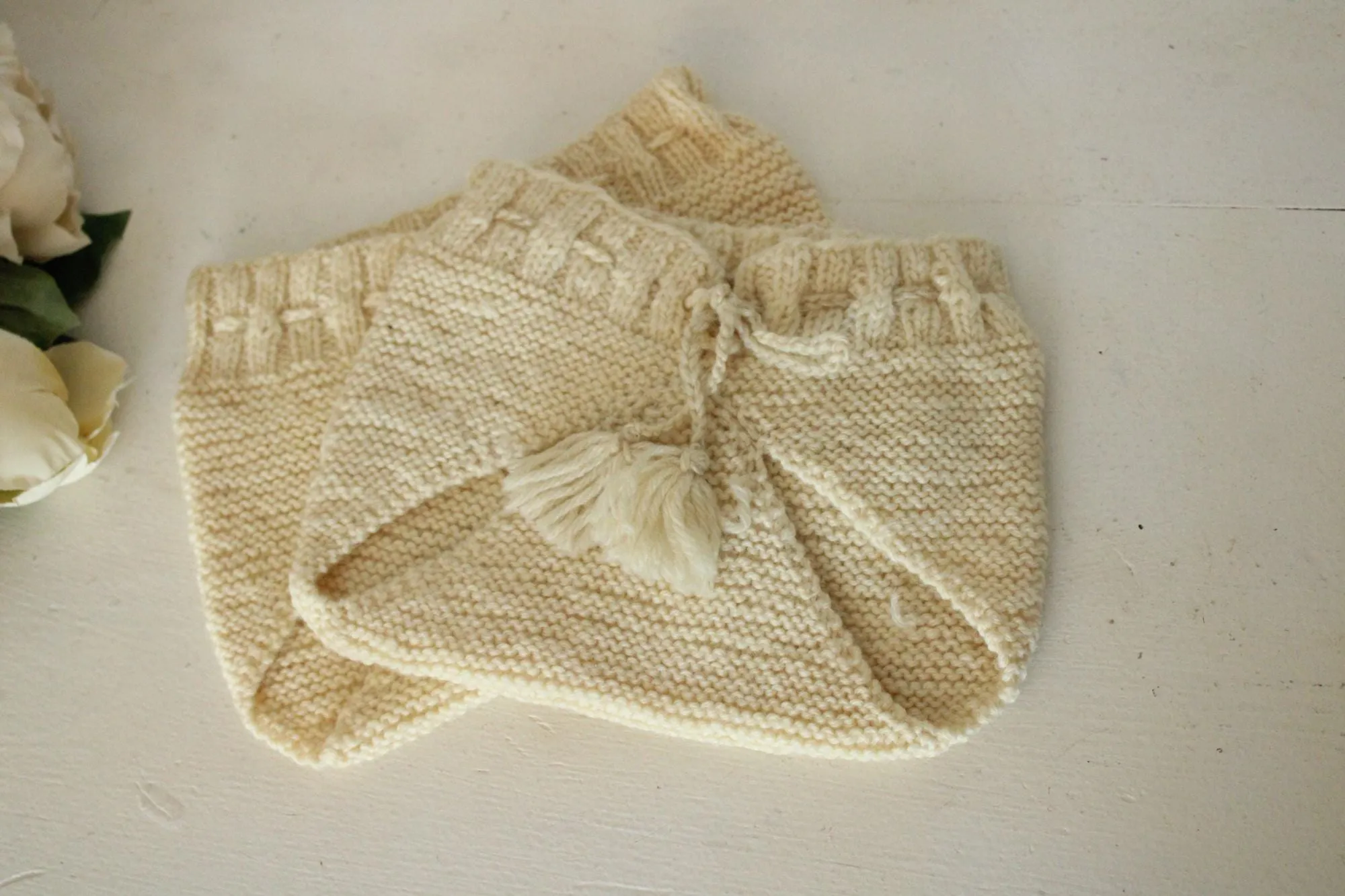 Vintage 1900s Ivory Knit Baby Diaper Covers