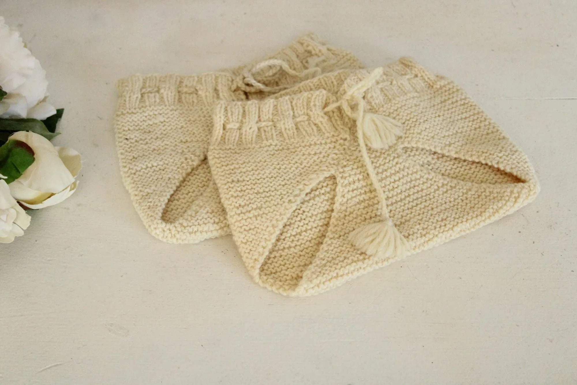 Vintage 1900s Ivory Knit Baby Diaper Covers