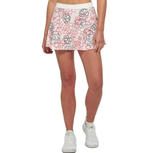 Women's Dash 13 Inch Tennis Skort Floral Dots and White