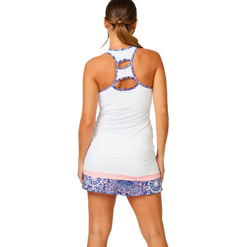 Women's Racerback Tennis Tank White and Kali